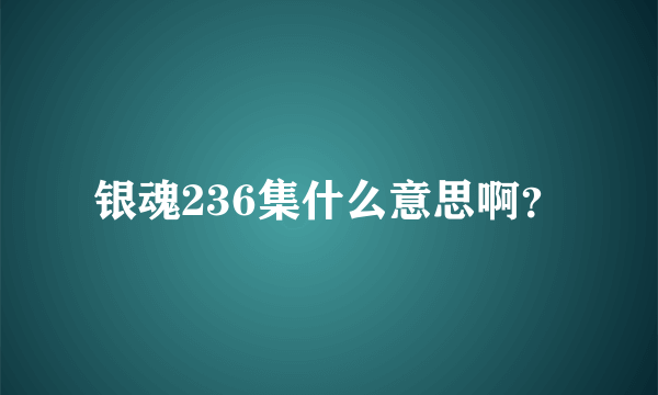 银魂236集什么意思啊？