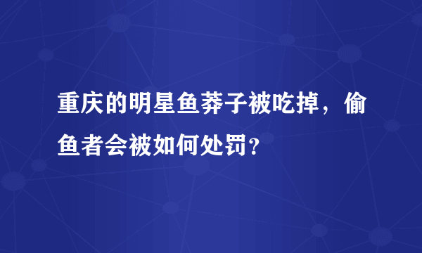 重庆的明星鱼莽子被吃掉，偷鱼者会被如何处罚？