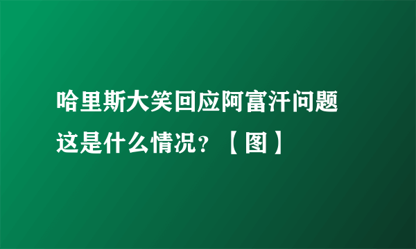 哈里斯大笑回应阿富汗问题 这是什么情况？【图】