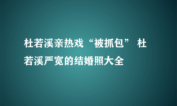 杜若溪亲热戏“被抓包” 杜若溪严宽的结婚照大全