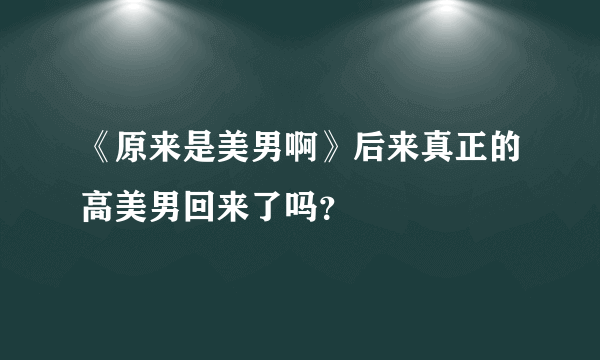 《原来是美男啊》后来真正的高美男回来了吗？