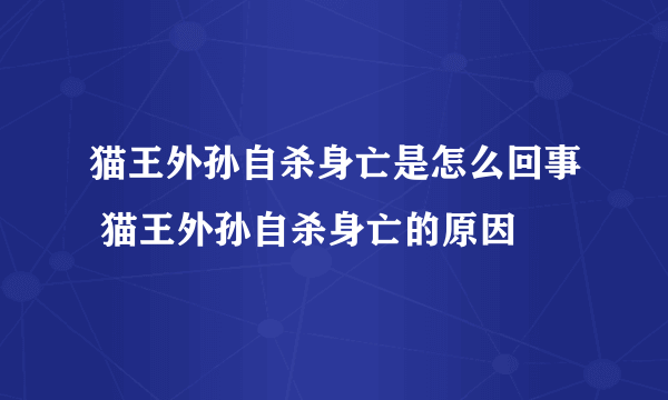 猫王外孙自杀身亡是怎么回事 猫王外孙自杀身亡的原因