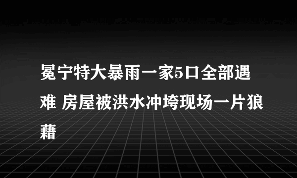 冕宁特大暴雨一家5口全部遇难 房屋被洪水冲垮现场一片狼藉