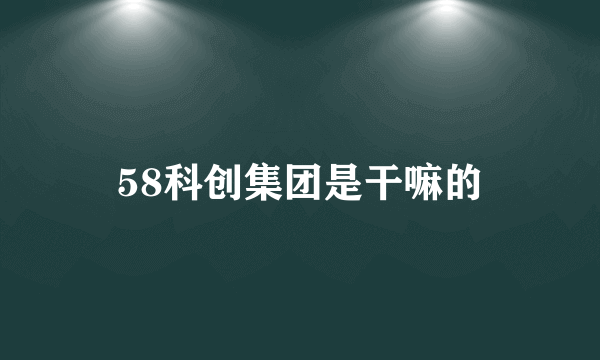 58科创集团是干嘛的