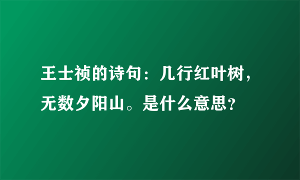 王士祯的诗句：几行红叶树，无数夕阳山。是什么意思？