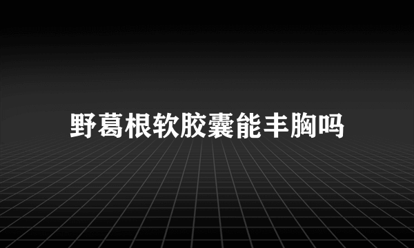 野葛根软胶囊能丰胸吗