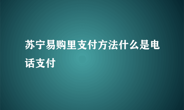 苏宁易购里支付方法什么是电话支付