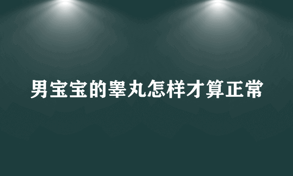 男宝宝的睾丸怎样才算正常