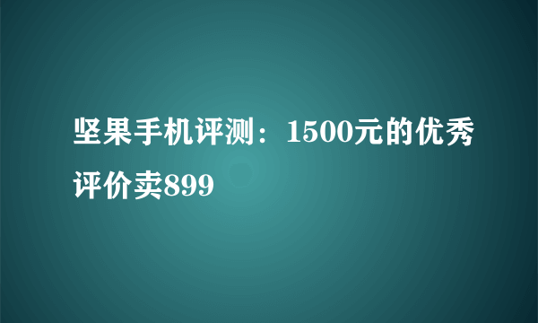 坚果手机评测：1500元的优秀评价卖899