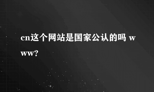 cn这个网站是国家公认的吗 www？