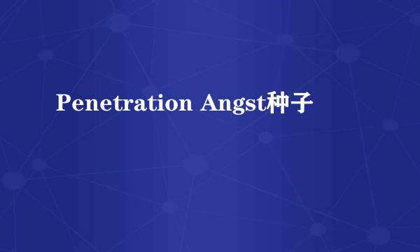 Penetration Angst种子