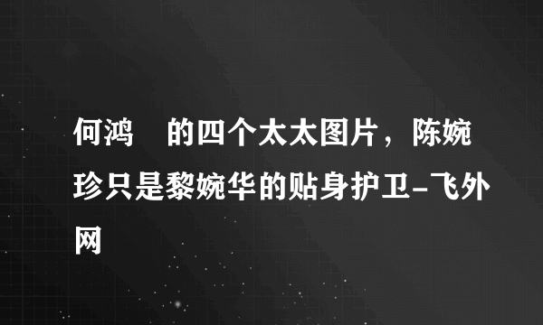 何鸿燊的四个太太图片，陈婉珍只是黎婉华的贴身护卫-飞外网