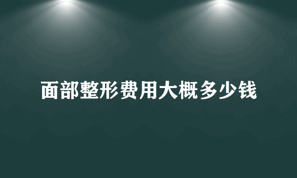 面部整形费用大概多少钱