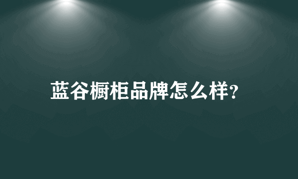 蓝谷橱柜品牌怎么样？