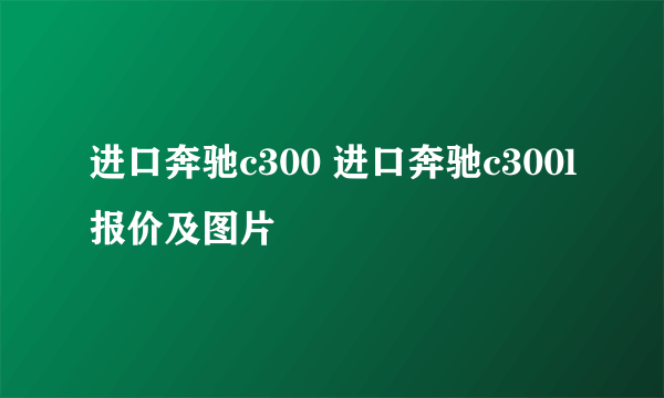 进口奔驰c300 进口奔驰c300l报价及图片