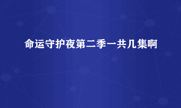 命运守护夜第二季一共几集啊