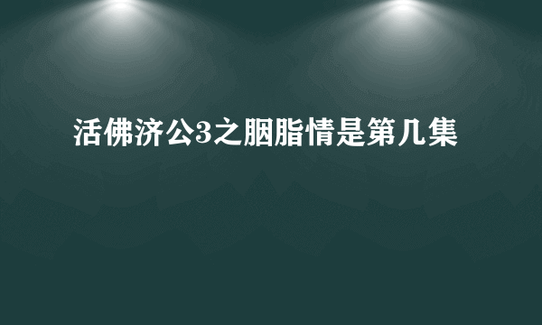 活佛济公3之胭脂情是第几集