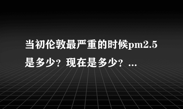 当初伦敦最严重的时候pm2.5是多少？现在是多少？用了多少年基本治理好的？