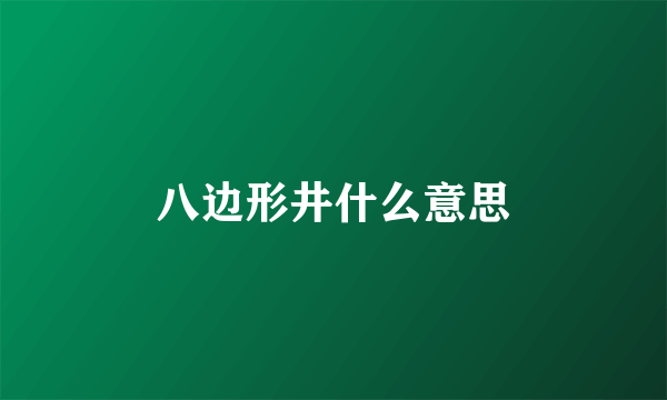 八边形井什么意思