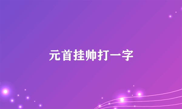 元首挂帅打一字