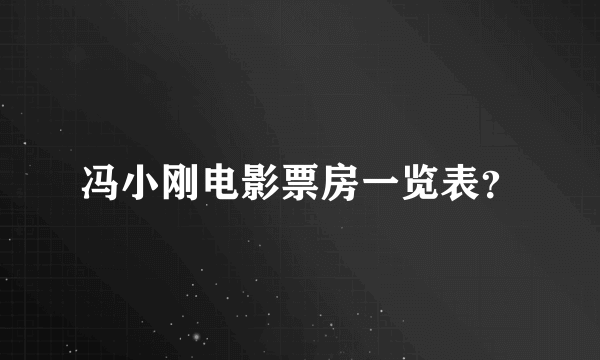 冯小刚电影票房一览表？