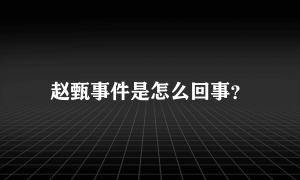 赵甄事件是怎么回事？