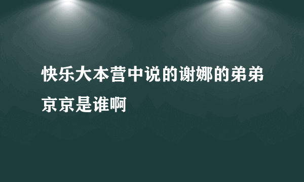 快乐大本营中说的谢娜的弟弟京京是谁啊