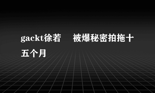 gackt徐若瑄 被爆秘密拍拖十五个月