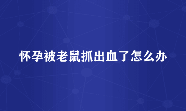 怀孕被老鼠抓出血了怎么办