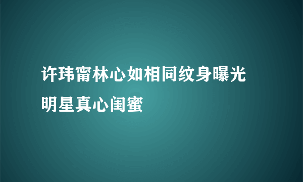 许玮甯林心如相同纹身曝光 明星真心闺蜜