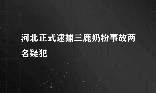 河北正式逮捕三鹿奶粉事故两名疑犯