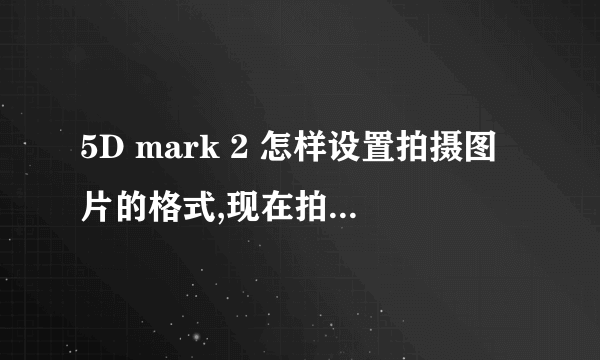 5D mark 2 怎样设置拍摄图片的格式,现在拍完只有jpg格式的,怎样设置成CR2+JPG的