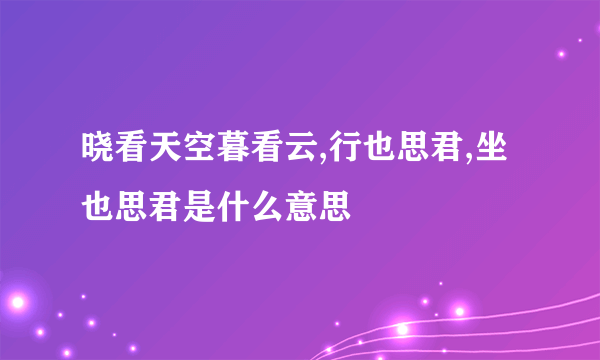 晓看天空暮看云,行也思君,坐也思君是什么意思