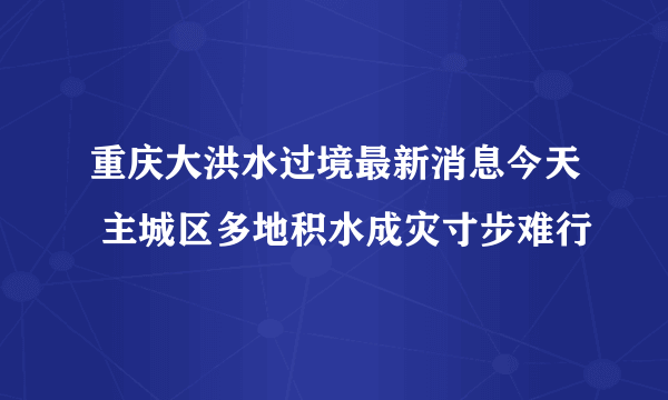 重庆大洪水过境最新消息今天 主城区多地积水成灾寸步难行