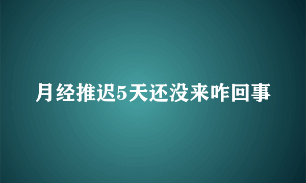 月经推迟5天还没来咋回事