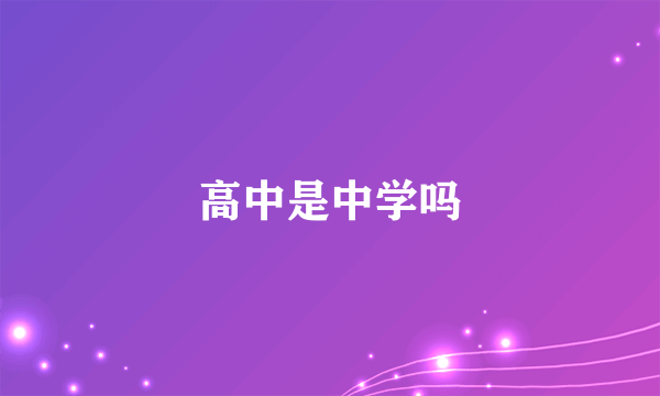 高中是中学吗