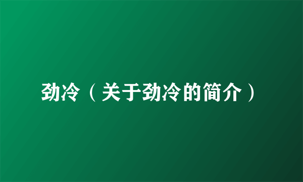 劲冷（关于劲冷的简介）