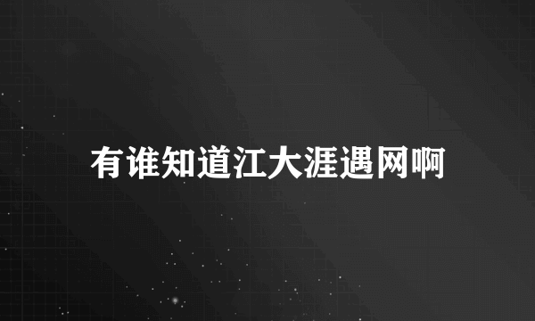 有谁知道江大涯遇网啊