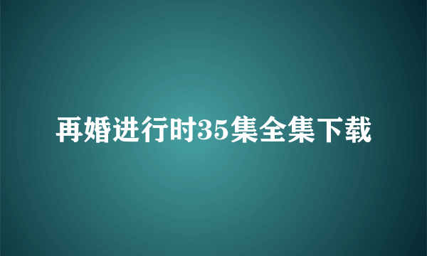 再婚进行时35集全集下载