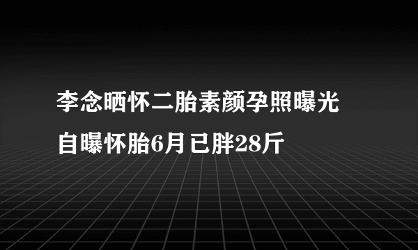 李念晒怀二胎素颜孕照曝光 自曝怀胎6月已胖28斤