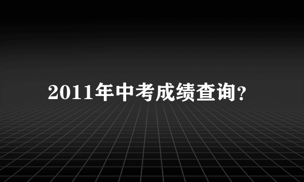 2011年中考成绩查询？