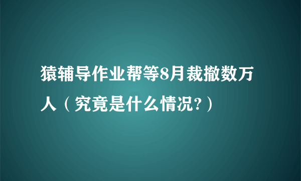 猿辅导作业帮等8月裁撤数万人（究竟是什么情况?）