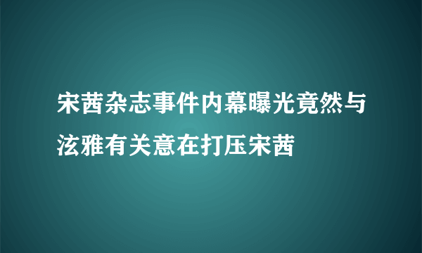 宋茜杂志事件内幕曝光竟然与泫雅有关意在打压宋茜