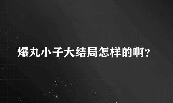 爆丸小子大结局怎样的啊？