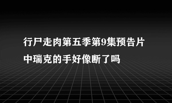 行尸走肉第五季第9集预告片中瑞克的手好像断了吗