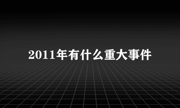 2011年有什么重大事件