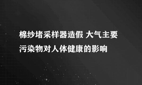 棉纱堵采样器造假 大气主要污染物对人体健康的影响