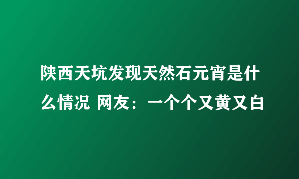 陕西天坑发现天然石元宵是什么情况 网友：一个个又黄又白