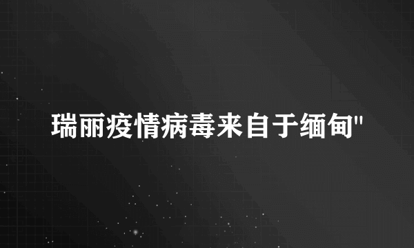 瑞丽疫情病毒来自于缅甸