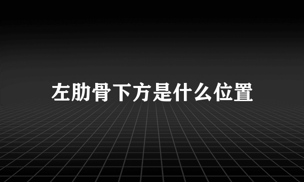 左肋骨下方是什么位置